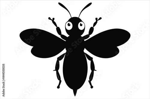 Bee Vector Art illustration. Bee Silhouette. Colorful bee icon. Black and white Bees. Cartoon bee icon set. flying on a dotted route isolated on the white  background