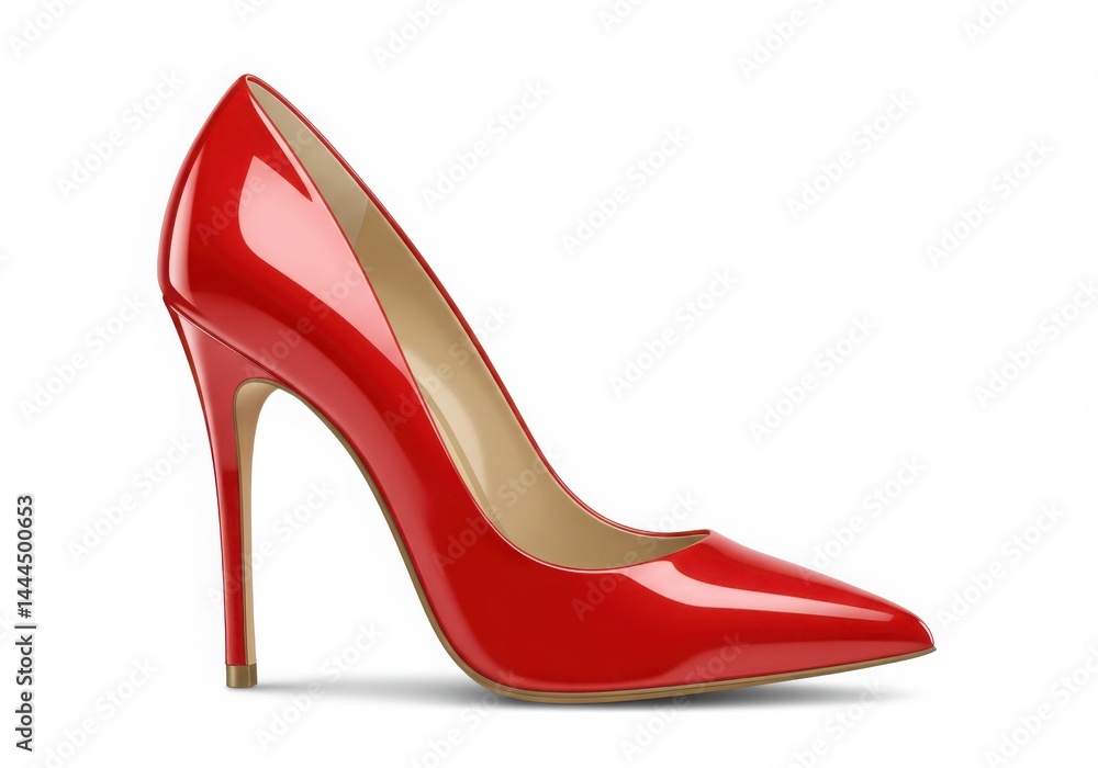 Red high heel shoe isolated on white background Red high heel shoe isolated on white background