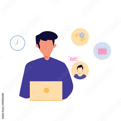 Work from home Vector illustration which can easily modify or edit