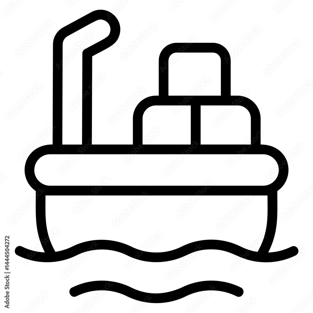 Cargo ship Line Icon Cargo ship Line Icon