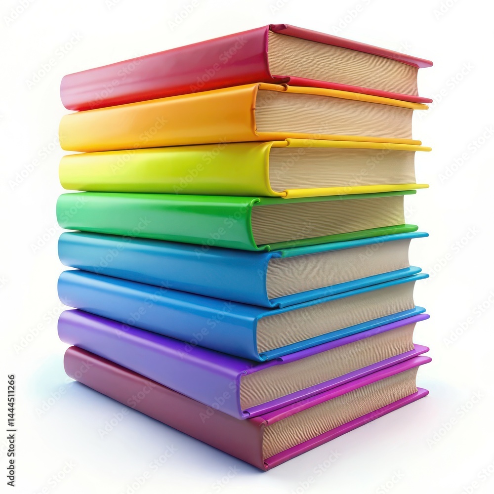 Stack Of Colorful Books Education Learning Concept On White Background Stack Of Colorful Books Education Learning Concept On White Background