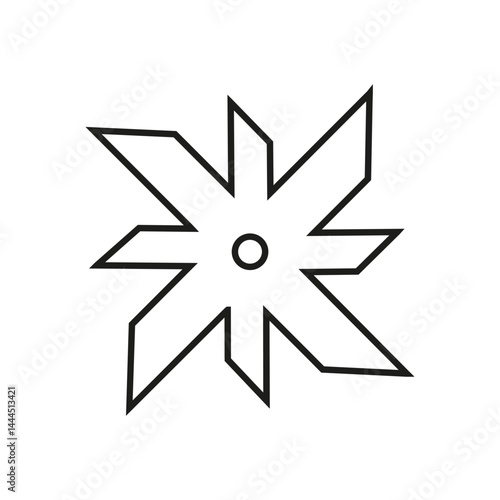 Shuriken icon vector. Ninja illustration sign. Throwing stars symbol or logo.