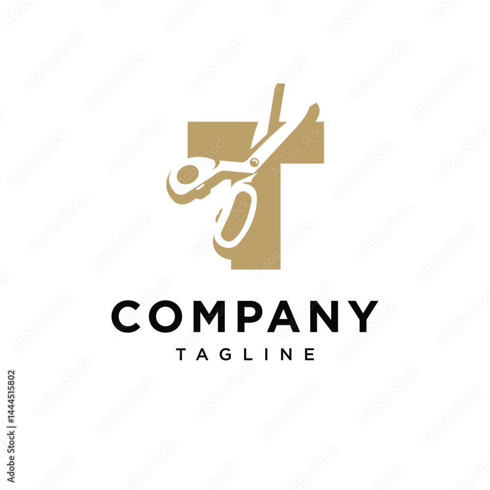 Letter T Scissor Logo Icon Vector Letter T Scissor Logo Icon Vector