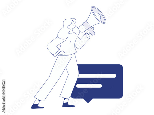 Notification announcement vector creative flat hand drawn illustration
