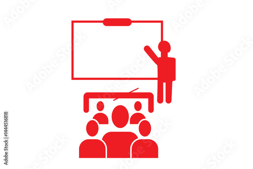 people sitting on meeting room icon set. Meeting room, discussion, business conference, support group outline icon. PNG transparent