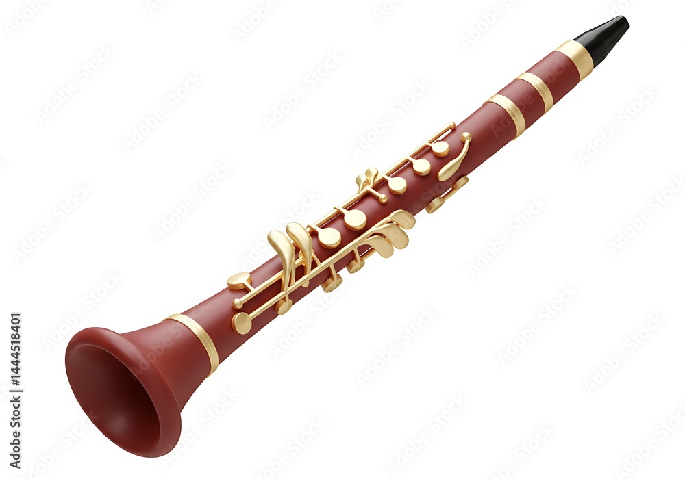 Fototapeta premium 3D musical instrument of clarinet