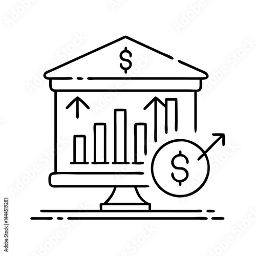 Photos dow jones icon, dow jones line art - simple line art of dow jones, perfect for d