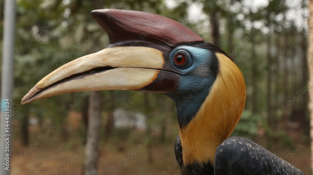 Obraz premium Hornbill Portrait: Striking Avian Beauty