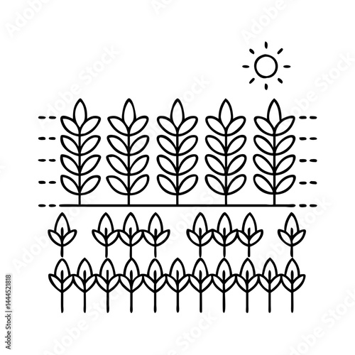 field of crops icon, field of crops line art - simple line art of field of crops, perfect for field of crops logos and icons