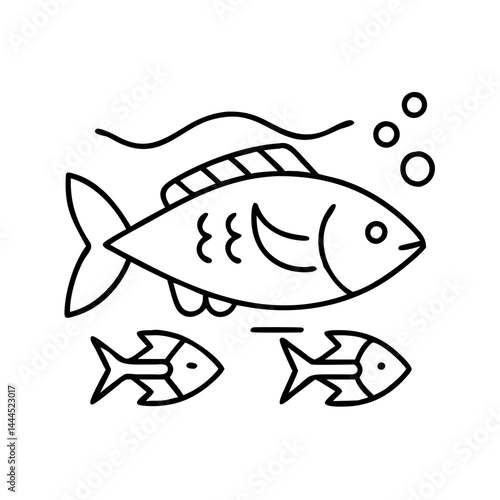 fish icon, fish line art - simple line art of fish, perfect for fish logos and icons