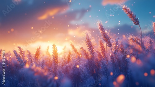 Wheat field at sunset