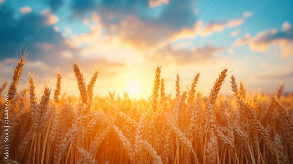 Wheat field at sunset
