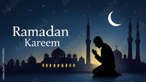 Ramadan kareem muslim islam mosque prayer night crescent religion culture celebration eid mubarak fasting 2024