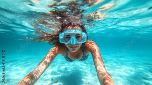 Young woman swimming