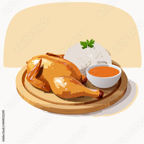 Smoky Tandoori Chicken Drumsticks with Onions and Fresh Herbs on White Plate

