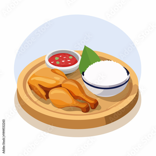 Smoky Tandoori Chicken Drumsticks with Onions and Fresh Herbs on White Plate

