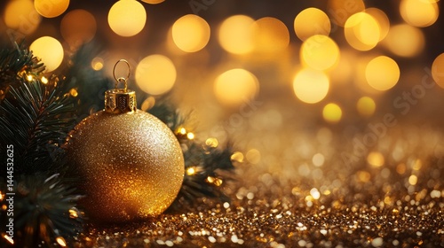 Golden christmas glittery background