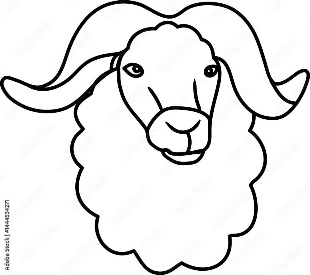 Fototapeta premium sheep animal outline coloring 