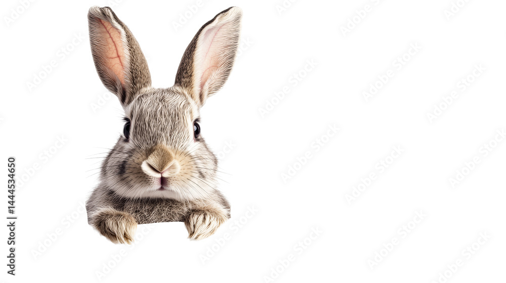 Rabbit portrait, front view, isolated, cut out transparent Rabbit portrait, front view, isolated, cut out transparent