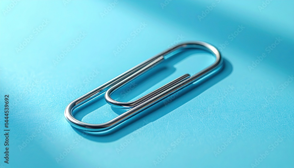 Creative paperclip arrangement office desk still life blue background close-up minimalist design for productivity Creative paperclip arrangement office desk still life blue background close-up minimalist design for productivity