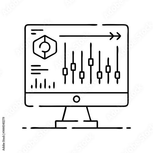 algorithmic trading icon, algorithmic trading line art - simple line art of algorithmic trading, perfect for algorithmic trading logos and icons