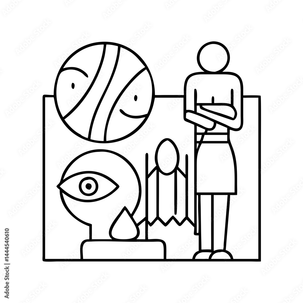Fototapeta premium art and culture icon, art and culture line art - simple line art of art and culture, perfect for art and culture logos and icons