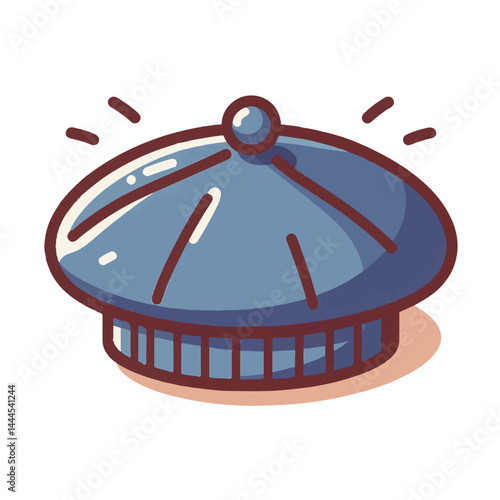 beret, hat, cap, fashion, isolated, head, accessory, background, man, french, france, cartoon, white, style, vector, wear, design, character, female, vintage, artist, army, illustration, freedom, clot
