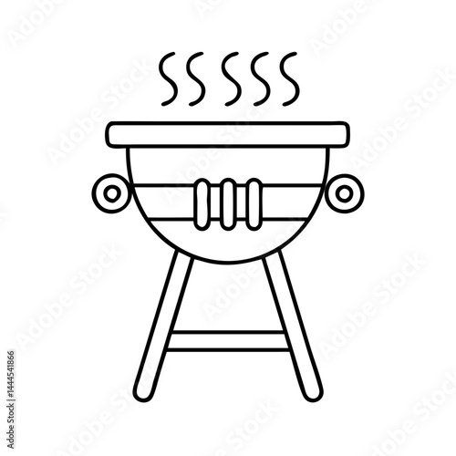 bbq grill icon, bbq grill line art - simple line art of bbq grill, perfect for bbq grill logos and icons