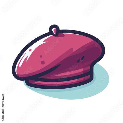 beret, hat, cap, fashion, isolated, head, accessory, background, man, french, france, cartoon, white, style, vector, wear, design, character, female, vintage, artist, army, illustration, freedom, clot