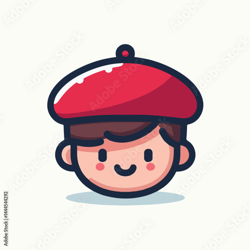 beret, hat, cap, fashion, isolated, head, accessory, background, man, french, france, cartoon, white, style, vector, wear, design, character, female, vintage, artist, army, illustration, freedom, clot