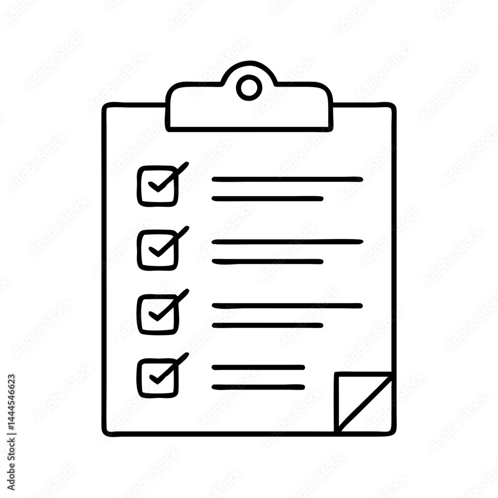 checklist icon, checklist line art - simple line art of checklist, perfect for checklist logos and icons