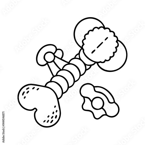 chew toy icon, chew toy line art - simple line art of chew toy, perfect for chew toy logos and icons