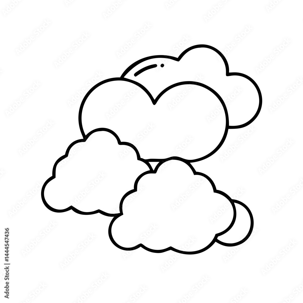 cloudy sky icon, cloudy sky line art - simple line art of cloudy sky, perfect for cloudy sky logos and icons cloudy sky icon, cloudy sky line art - simple line art of cloudy sky, perfect for cloudy sky logos and icons