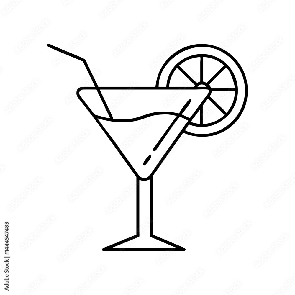 cocktail icon, cocktail line art - simple line art of cocktail, perfect for cocktail logos and icons cocktail icon, cocktail line art - simple line art of cocktail, perfect for cocktail logos and icons