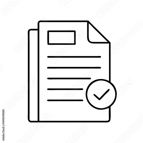 document validation icon, document validation line art - simple line art of document validation, perfect for document validation logos and icons