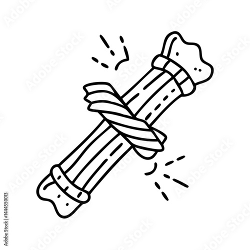 dog chew stick icon, dog chew stick line art - simple line art of dog chew stick, perfect for dog chew stick logos and icons