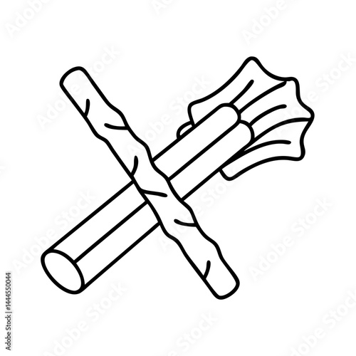 dog chew stick icon, dog chew stick line art - simple line art of dog chew stick, perfect for dog chew stick logos and icons