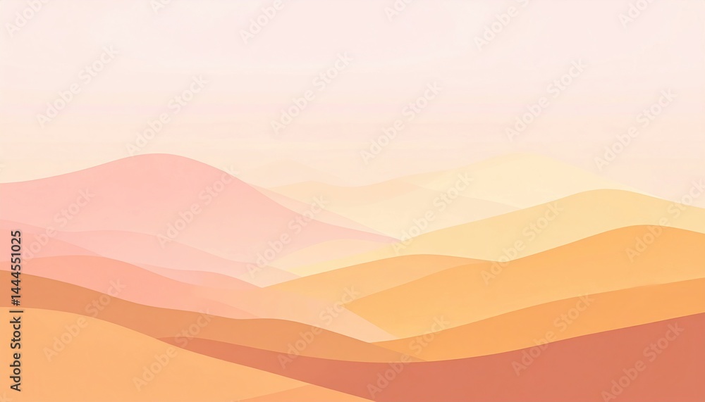 Obraz premium Serene sunrise over rolling hills nature landscape digital artwork tranquil environment aerial view abstract concept