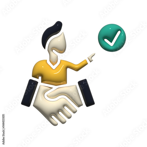 Approved deal icon showing person confirming