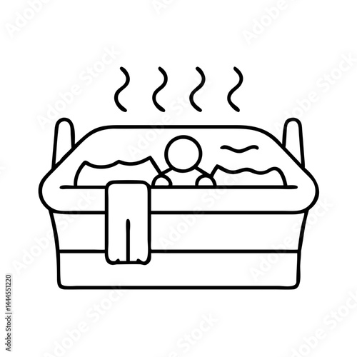 jacuzzi icon, jacuzzi line art - simple line art of jacuzzi, perfect for jacuzzi logos and icons