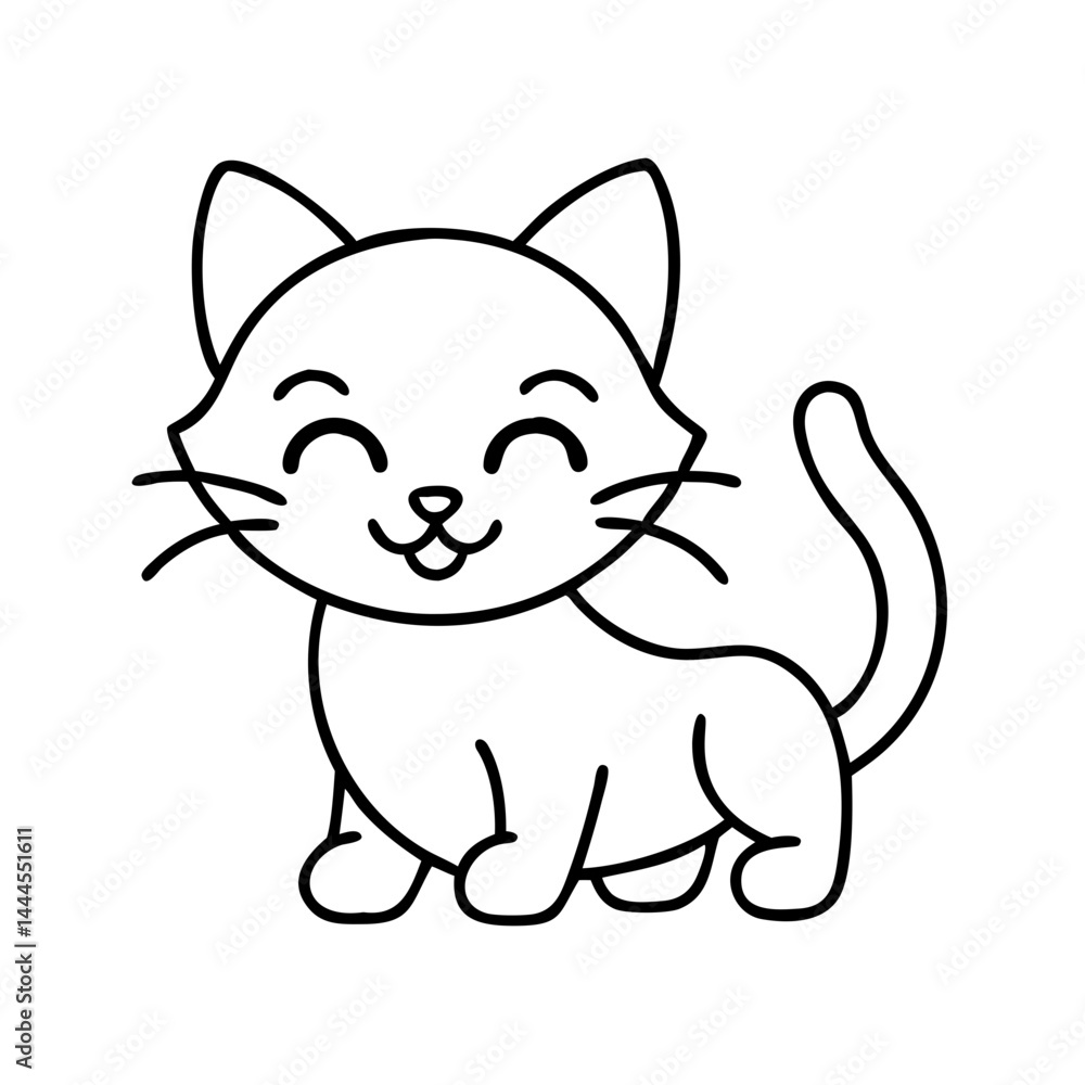 kitten icon, kitten line art - simple line art of kitten, perfect for kitten logos and icons kitten icon, kitten line art - simple line art of kitten, perfect for kitten logos and icons