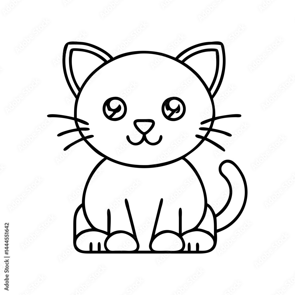 kitten icon, kitten line art - simple line art of kitten, perfect for kitten logos and icons kitten icon, kitten line art - simple line art of kitten, perfect for kitten logos and icons