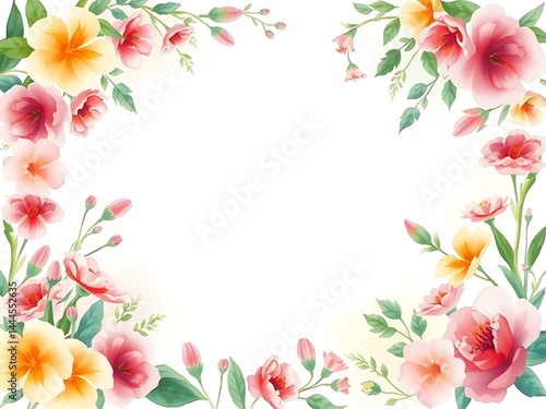Light Pastel Flower Design in Watercolor