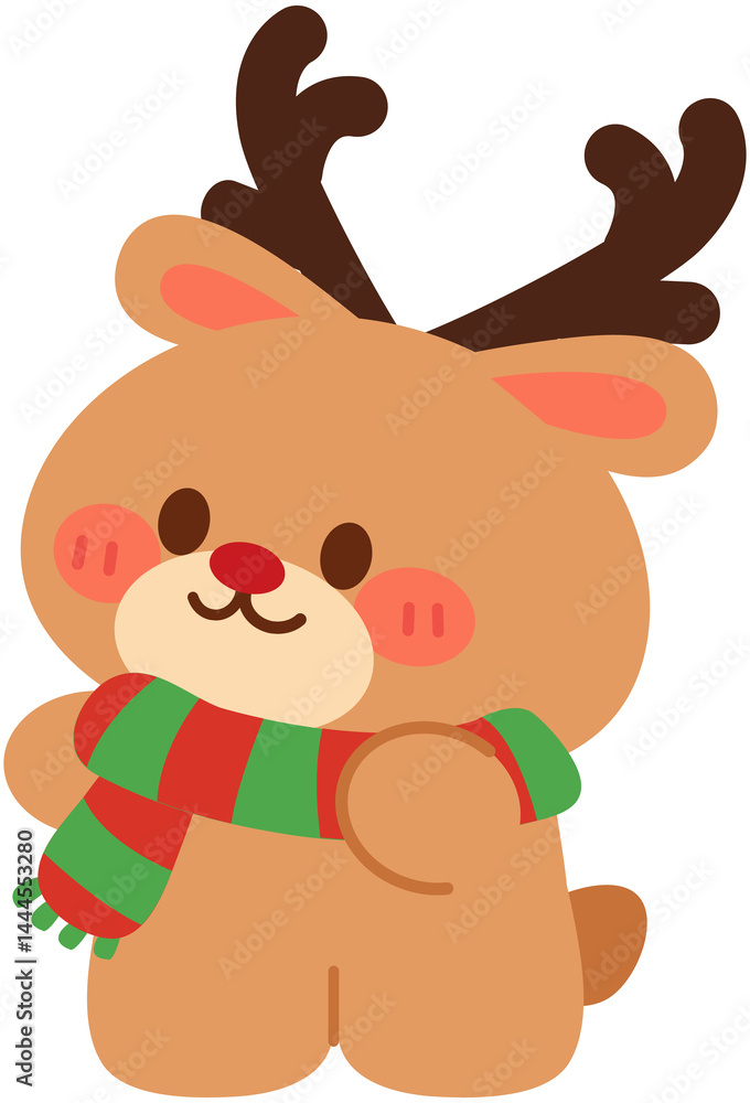 Cute Christmas reindeer - jumping happy elk
Cute Christmas reindeer - jumping happy elk