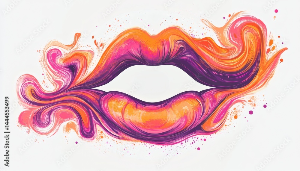 Fototapeta premium Abstract depiction of a passionate kiss.