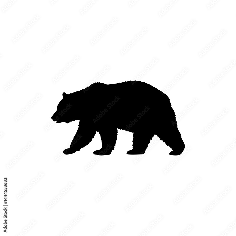 Fototapeta premium African black bear silhouette vector illustration on white background