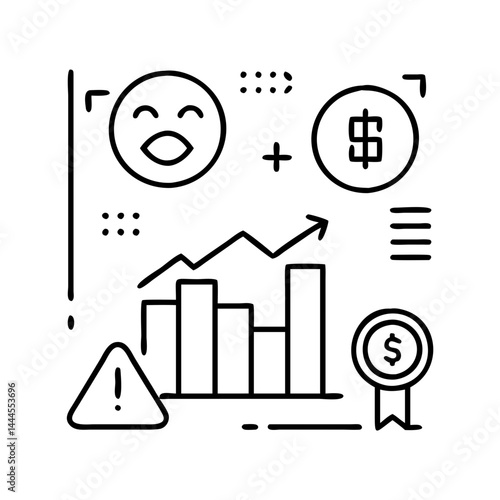 market sentiment icon, market sentiment line art - simple line art of market sentiment, perfect for market sentiment logos and icons