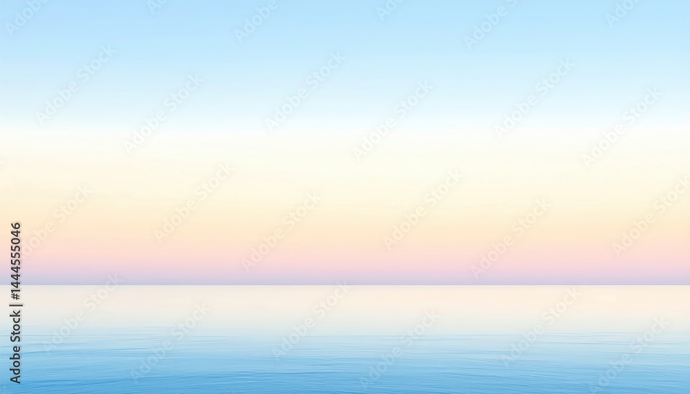 Obraz premium Tranquil sunset reflection serene ocean landscape photography calm waters wide angle view serenity and peace