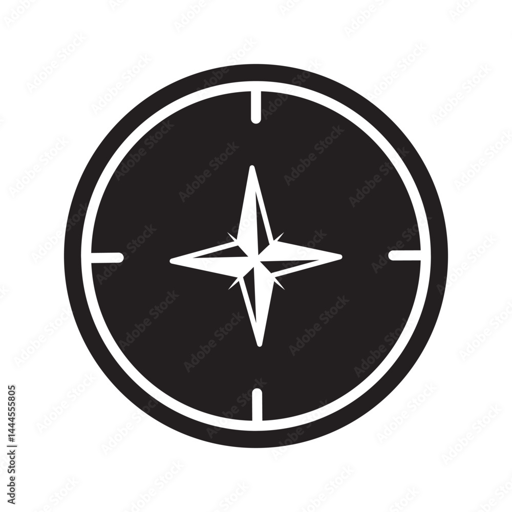 Compass icon on white background Compass icon on white background