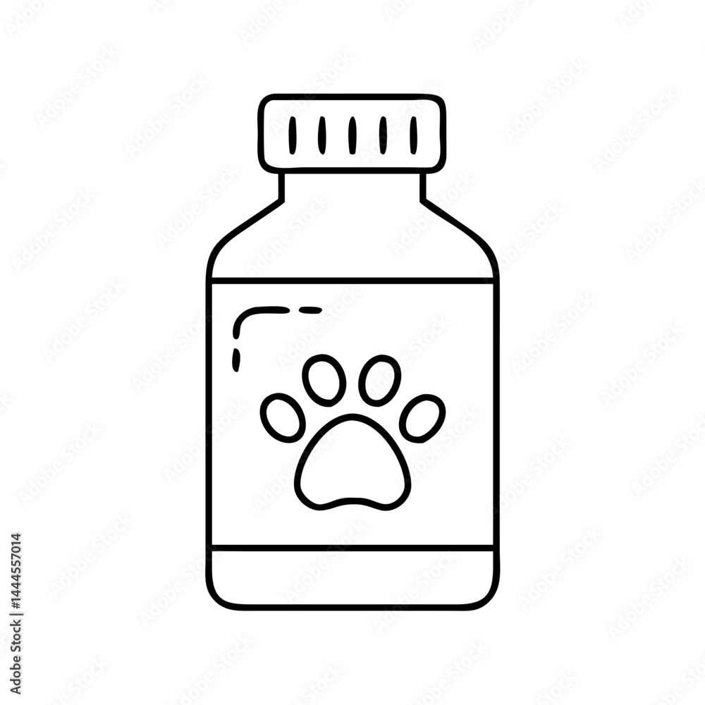 Fototapeta premium pet medicine bottle icon, pet medicine bottle line art - simple line art of pet medicine bottle, perfect for pet medicine bottle logos and icons